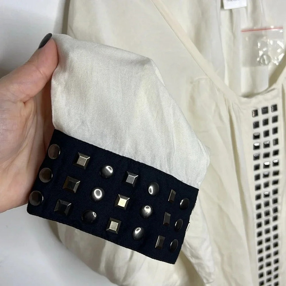 ULLA POPKEN Studded Trim Scoop Neck Blouse - Picture 4 of 11